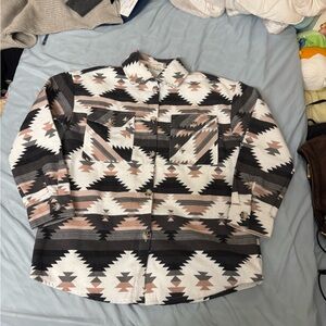 Geometric Patterned Button-Up Shirt